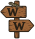 Wooden road signs